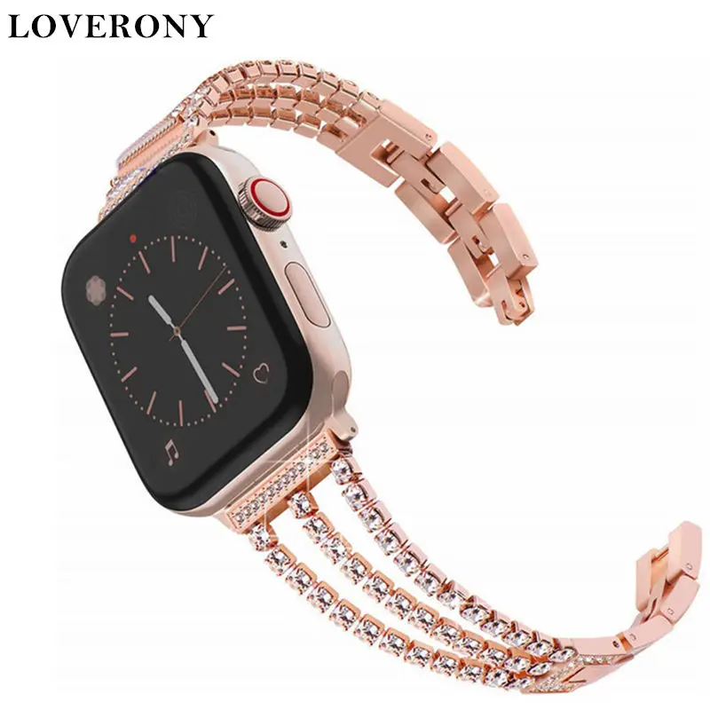 Ремешок LOVERONY из нержавеющей стали для Apple Watch Series 5/4/3/2/1 42 мм 44 38 40