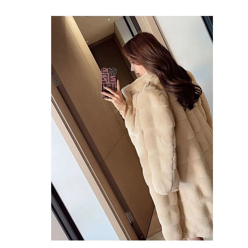 

Faux Fur Coats Faux Mink Fur Clothes Winter Plush Long Sleeve Plush Clothes Fashion Ladies Woolen Coats Custom Thicken Clothes