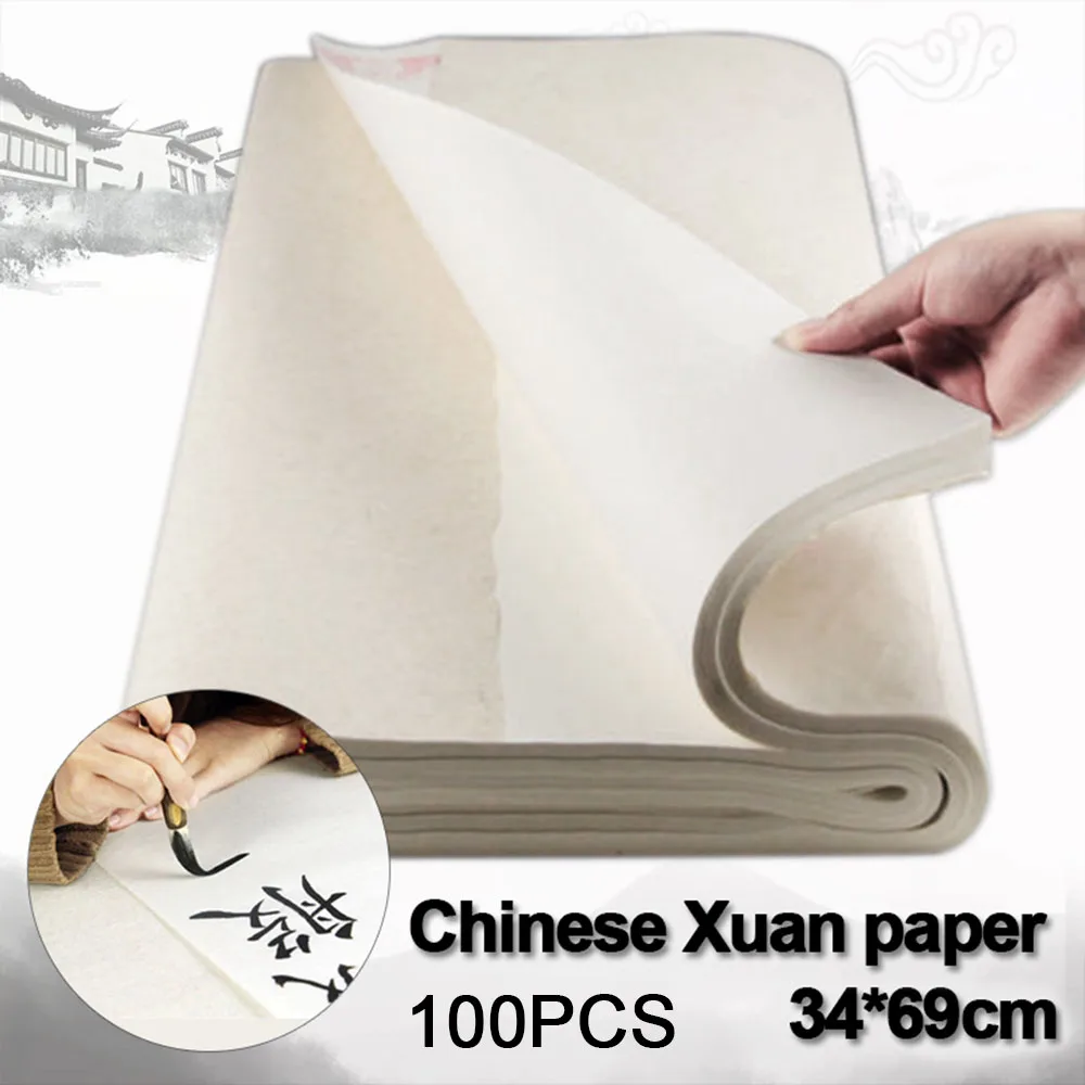 100 шт. Новинка 34*69 см Китайская каллиграфия рисовая бумага Xuan Zhi художественные
