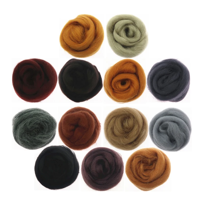 10g/50g/100g/ Basic Color Series Wool Fibre Flower Animal Wool Felting Handmade Spinning DIY Craft Materials Tool Felt Christmas