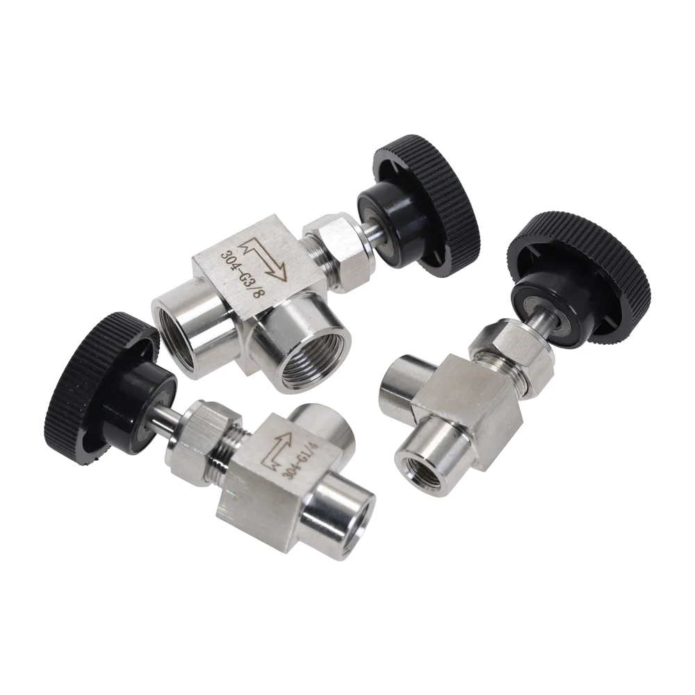 Игольчатый клапан 304 из нержавеющей стали 1/8 дюйма 1/4 1/2 BSP прямоугольный с