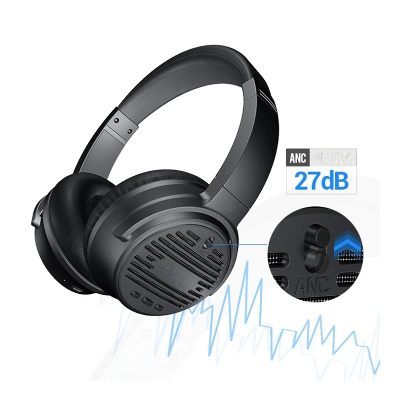 Наушники с активным шумоподавлением тяжелая низкая гарнитура Bluetooth кабель