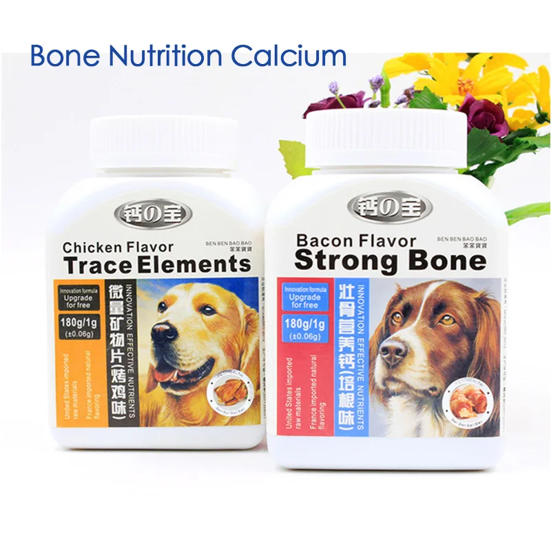 Tabletas de calcio para perros, pastillas de calcio para fortalecer los huesos, para cachorros de mascotas, Teddy Golden Retriever, 180g-0