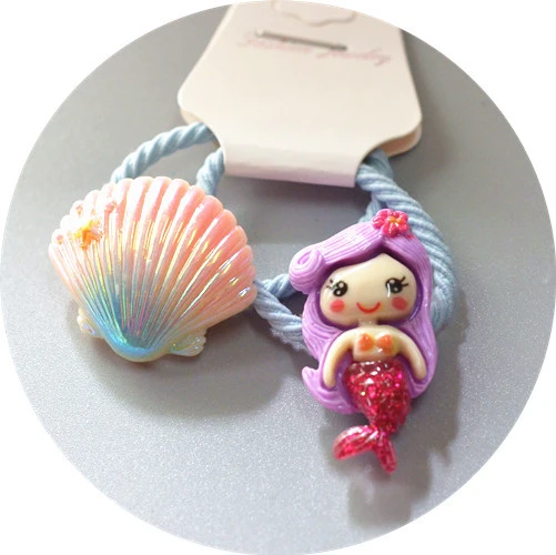 

2PCS Cartoon Cute Sweet Candy Color Princess Headwear Kids Elastic Hair Bands Children Ropes Girls Accessories Baby Headdress