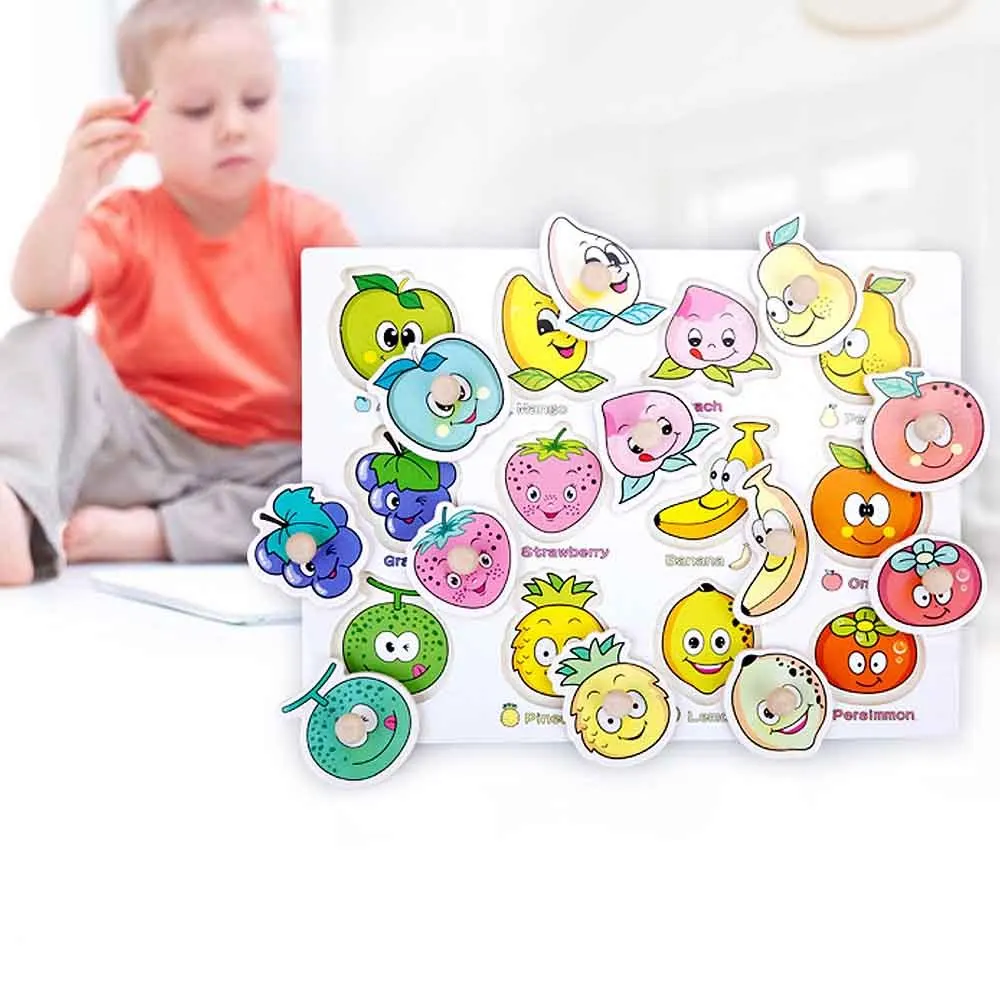 Доска для захвата деревянные игрушки детей мультяшный узор головоломка