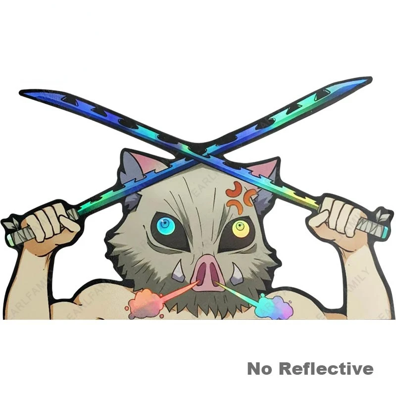 

Cartoon Car Sticker Hashibira Inosuke Peeker Vinyl JDM Graffiti Peeking Car Window Camper Scratch-Proof Exterior Decal KK13x8cm