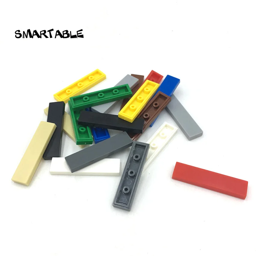 Smartable Tile 1x4 с пазом плоские шпильки строительные блоки MOC часть креативная игрушка
