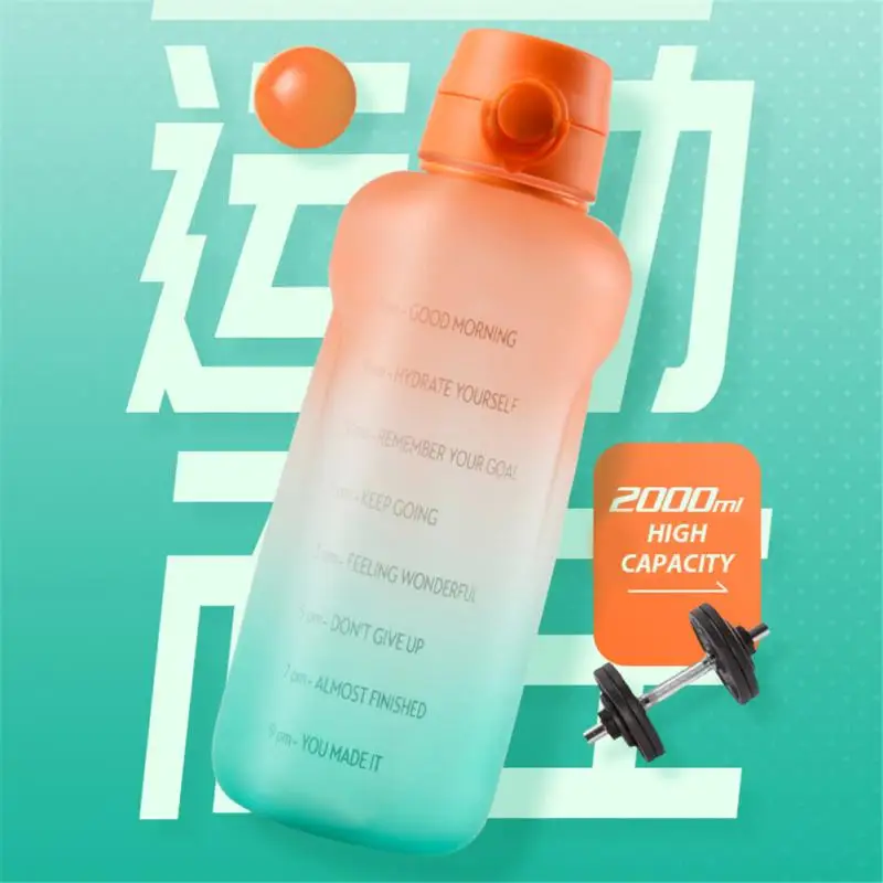 

Бутылка для воды 2,0 л с крышкой-фиксатором, портативная непромокаемая соломенная шлепка для активного отдыха, кемпинга, походов, велосипеда,...