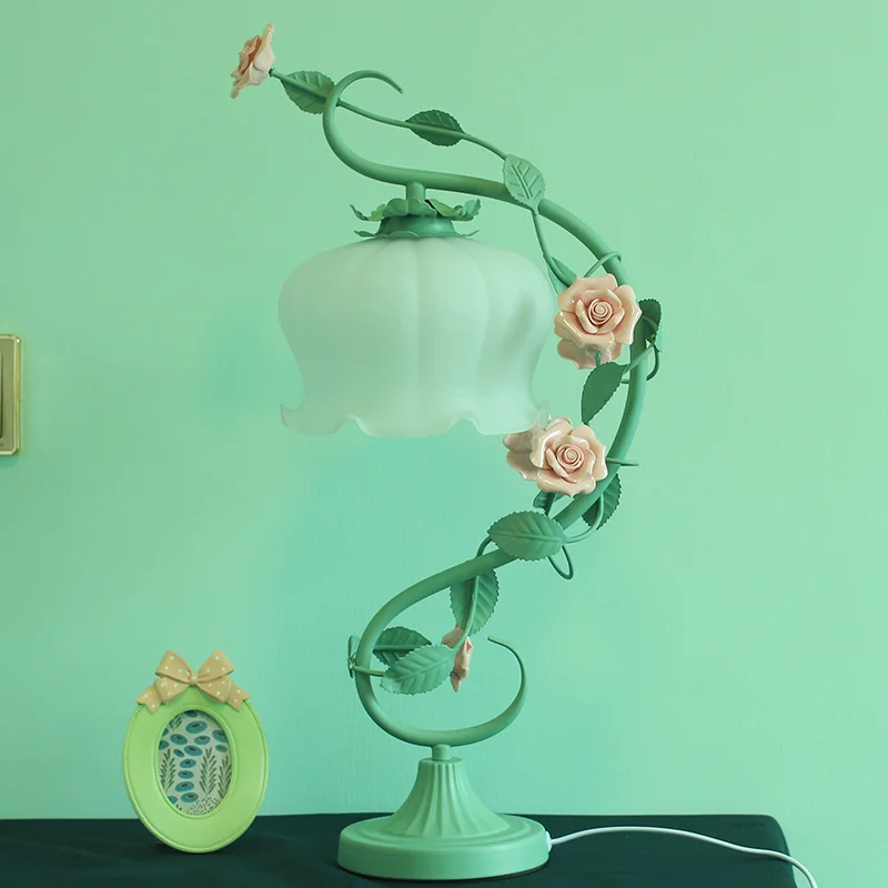 Американская сельская спальня принцесса розовая роза Сердце для девочек Детская