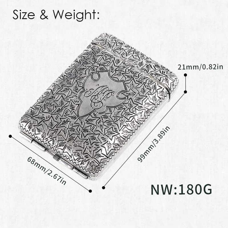 

Retro Metal Hand-carved Cigarette Case for 14 Man Cigarettes Peaky Blinders Shelby Style Flick Box Holder Portable Smoking Tools