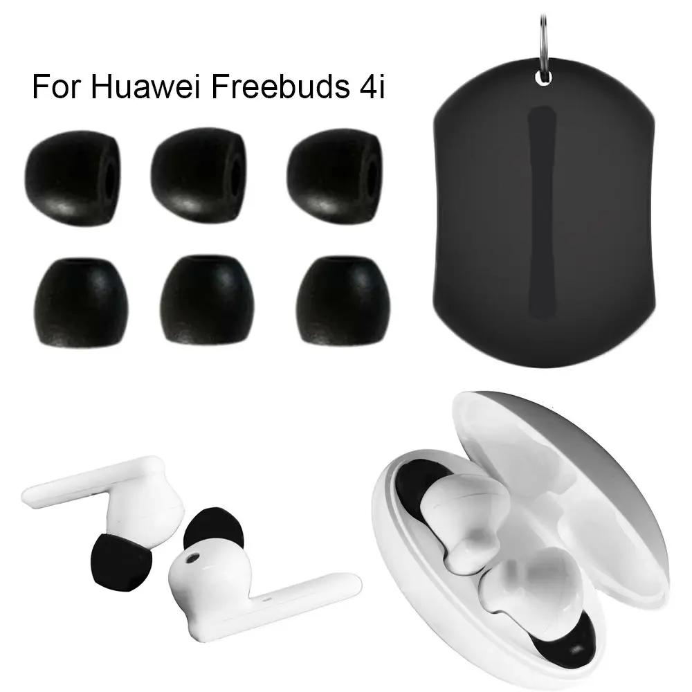 Anti Lost Foam Ear Tips Protector Memory Sponge Earbuds Cover Protective Caps with Storage Pouch For Huawei Freebuds 4i