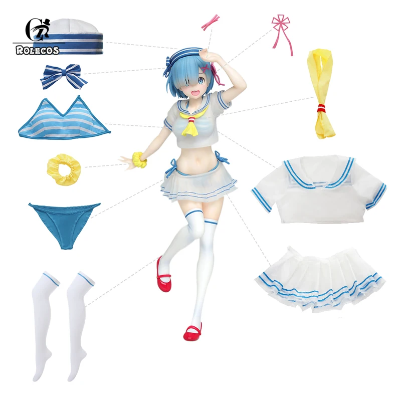 Костюм для косплея ролекоса аниме Рем женский сексуальный матросский костюм Re Life