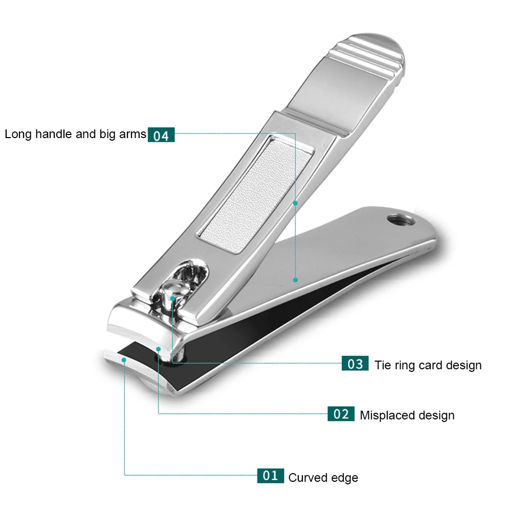 

3pcs Stainless Steel Nail Clipper Cutter Kit Practical Manicure Trimmer Toe With Storage Box Household Tools