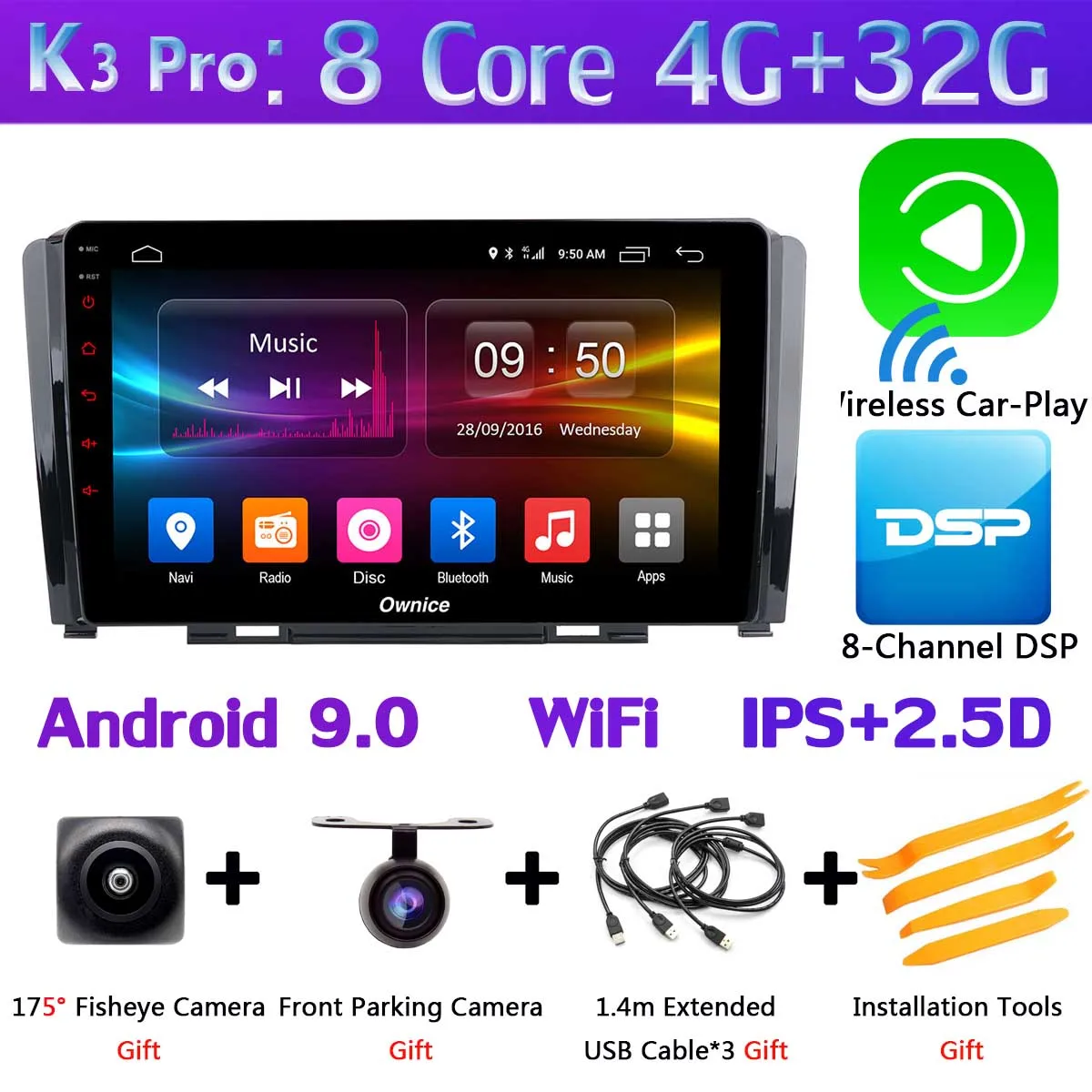 K3 Pro CarPlay Ownice K1 K3 K5 K6 автомобильный dvd-плеер для Great Wall Hover Haval H6 2009- Автомобильный gps Радио DSP CarPlay стерео 360 ° панорамный - Цвет: K3 Pro CarPlay