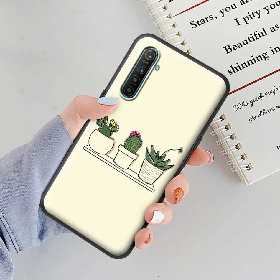 Чехол из ТПУ для Realme X50 5G X2 5 6 Pro 5i 6i XT C3 Narzo 10 10A Черный силиконовый чехол с милым