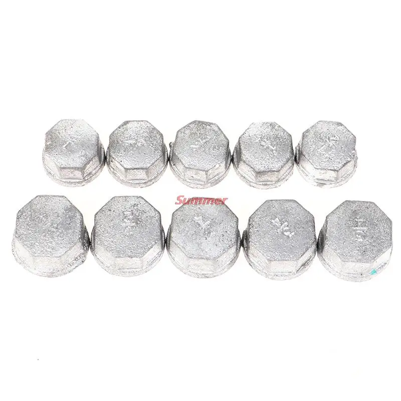 

10 Pcs Threaded Iron Pipe Fittings 3/4" 1/2" Malleable Cast Iron