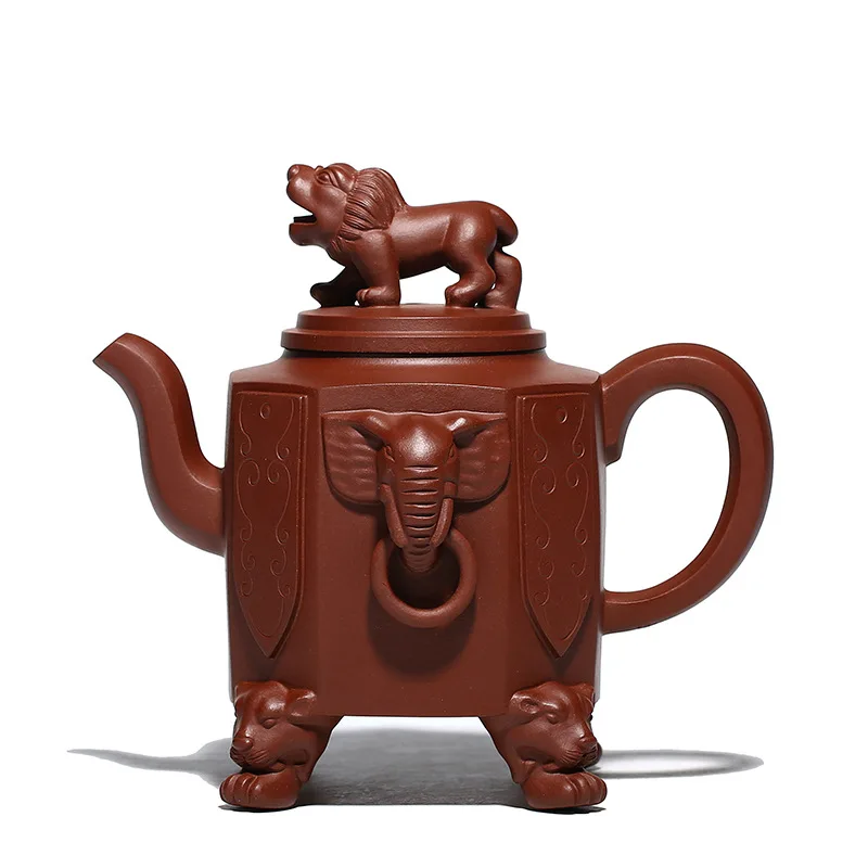 

Yixing Purple Clay Pot Megatron Bafang Lion Original,Chinese Zisha Drinkware,Teapot,Full Handmade,Ball Hole,Gift