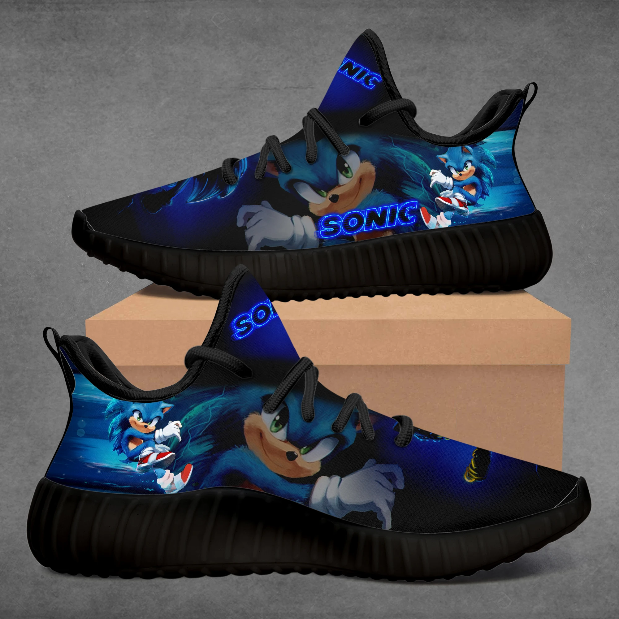 

Multiple Pictorial Style Matching Size 35-47 Custom Print 3D Super Mario SONIC Girls Boys Sneaker Running Shoes