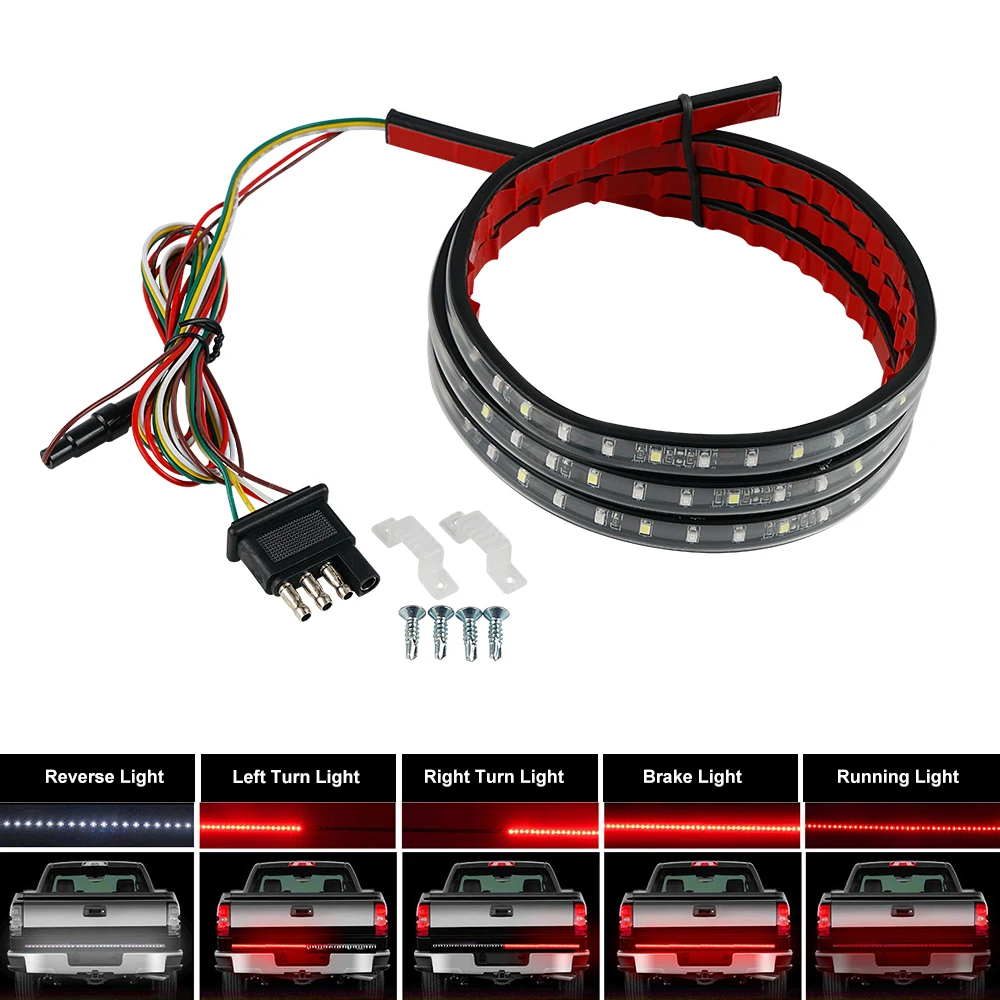 

Bevinsee 12V Car LED Tailgate Light LED Truck Tailgate Light Bar Turn Signal Brake Reverse Backup Tail Lamp Strip