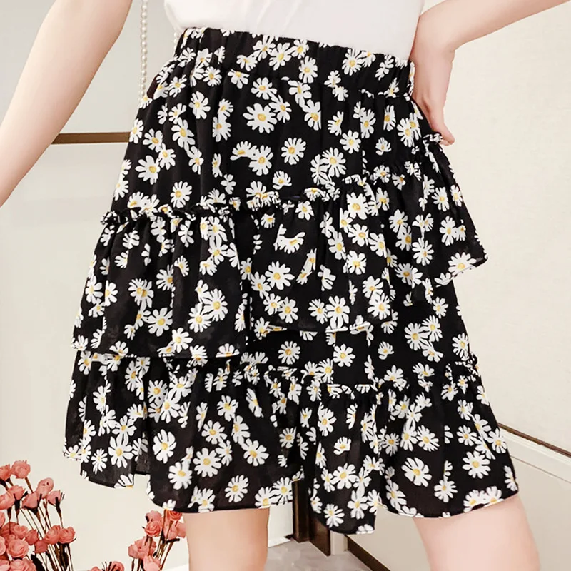 

Женская шифоновая юбка «рыбий хвост» с цветочным принтом