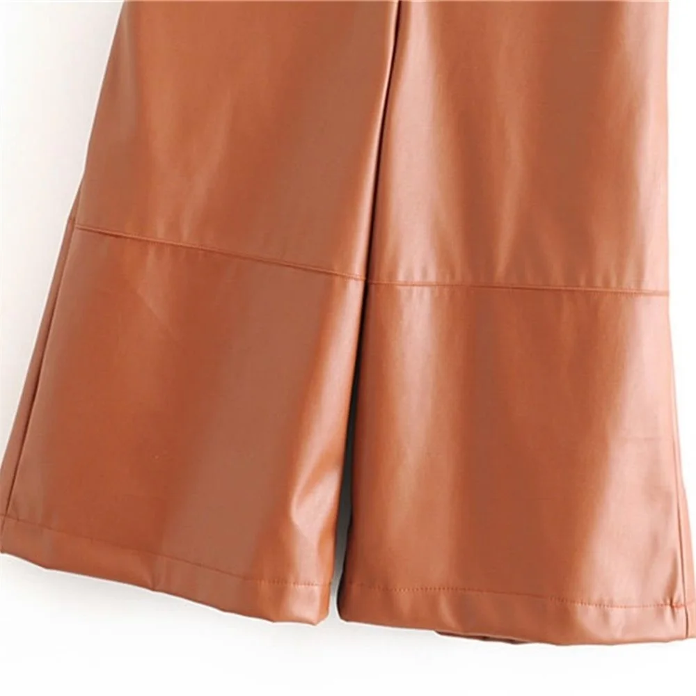 

2019 winter new high waisted casual shorts elastic waistline with color stitching decorative faux leather casual shorts