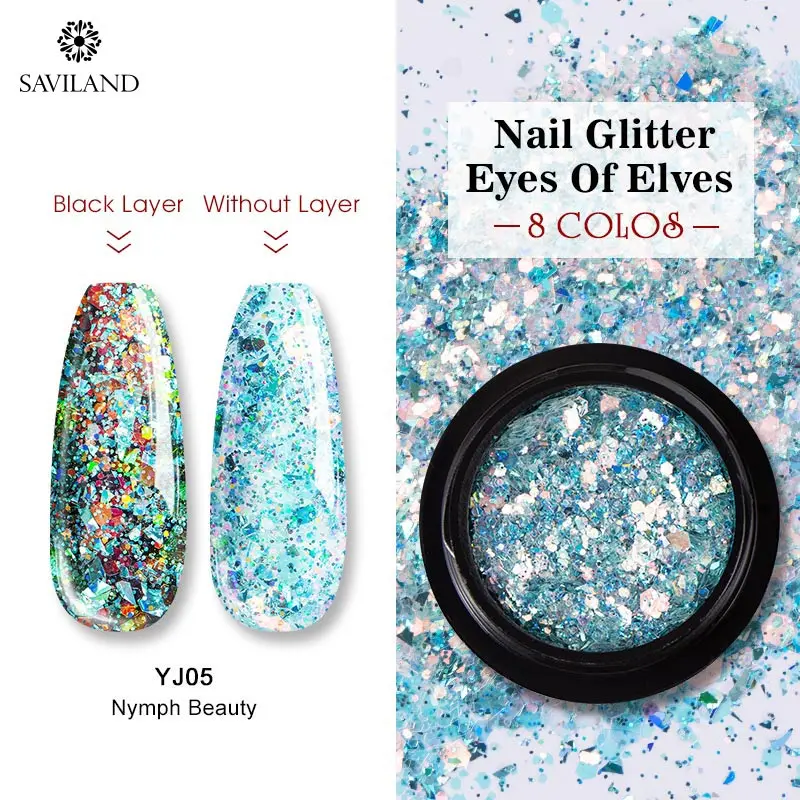 Saviland Bubble Nails Волшебное Зеркало розовое золото серебро черный блеск пыль DIY маникюр Гель-лак для нейл-арта хромированное украшение - Цвет: YJ05