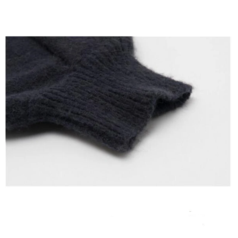 Женский вязаный свитер с отложным воротником Элегантный Повседневный пуловер в