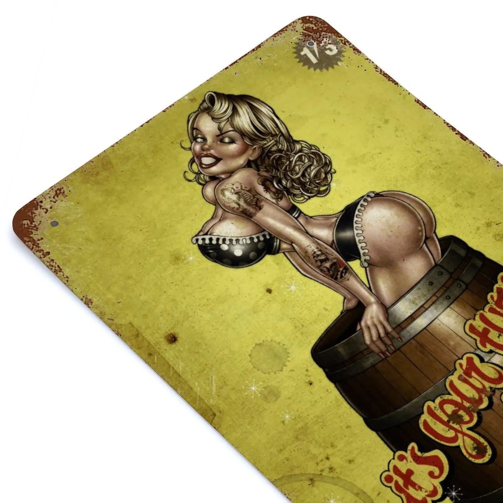 

It's Your Turn in The Bar Pin Up Printed Vintage Metal Poster Home Pub Bar Garage Wall Decoration Tin Sign Plaque Decor