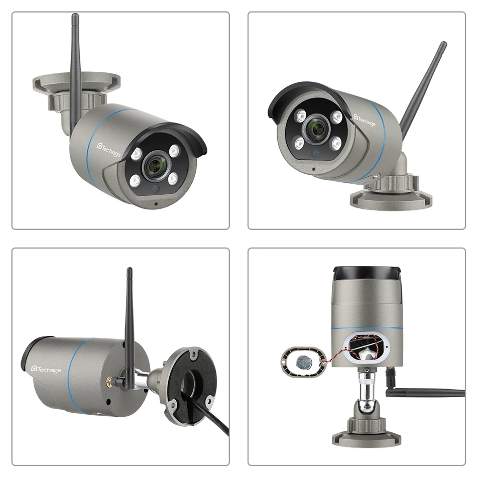Techage 4CH HD 1080P Беспроводной NVR комплект двусторонний разговор 2MP CCTV Открытый