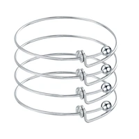 5pcs stainless steel blank adjustable expandable wire bracelets bangles for diy charm bangle jewelry