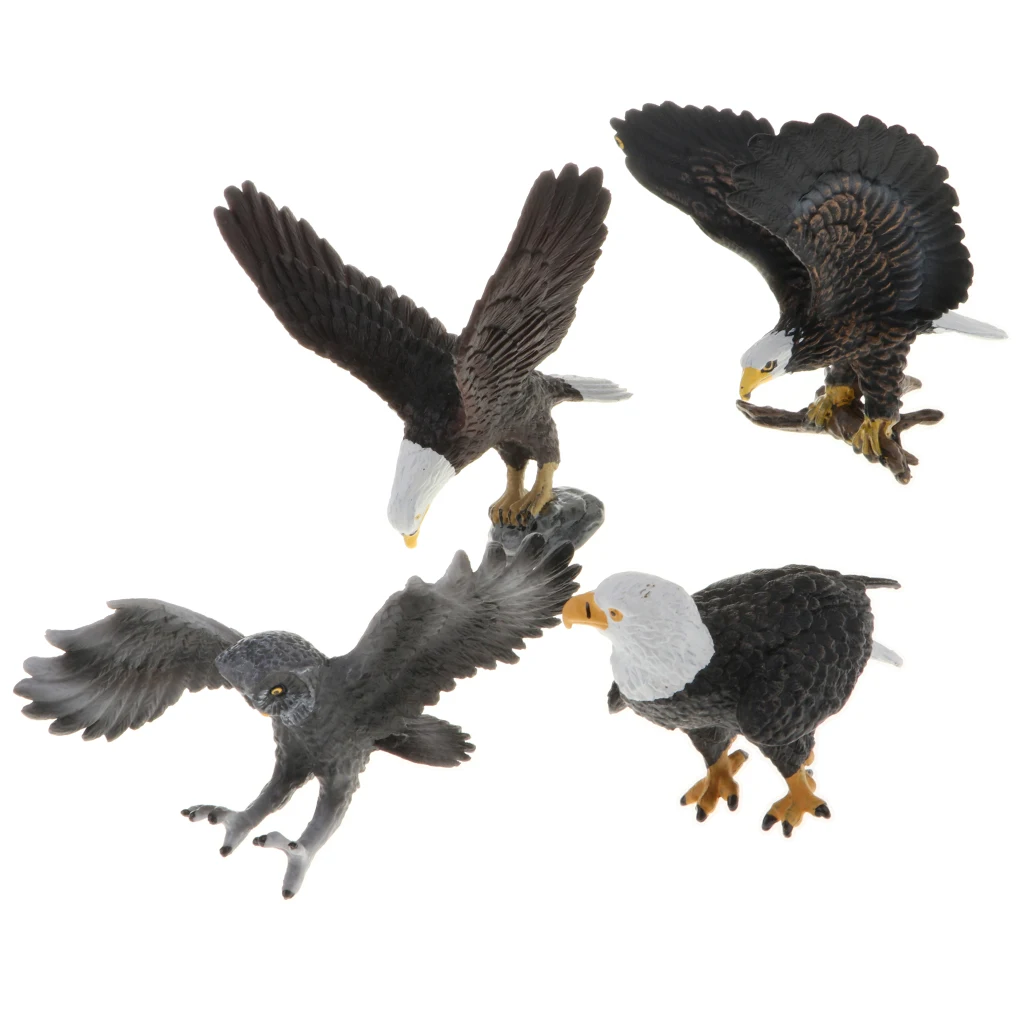 4 шт. детские пластиковые фигурки птиц|Юный биолог| |