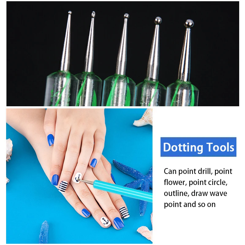 5 шт. набор инструментов для создания точек ногтей |