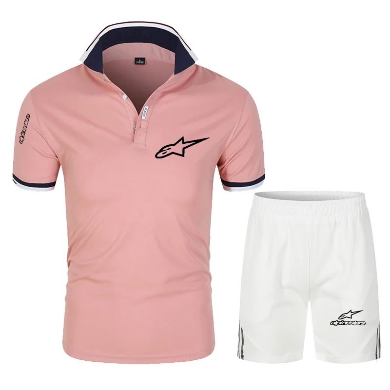 

Summer new men's wear-resistant, comfortable and breathable classic business short-sleeved Polo shirt + casual shorts S-3XL