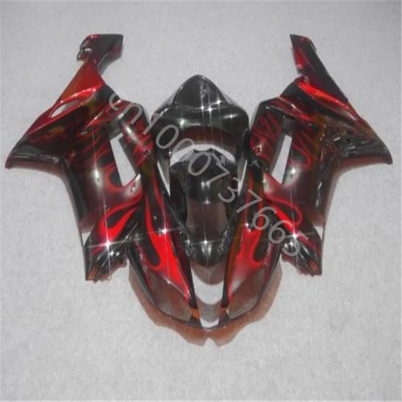 

Black red flames ABS Fairing kit for Kawasaki ZX-6R 2007 2008 NINJA zx6r 07 08 plastic motorcycle fairing