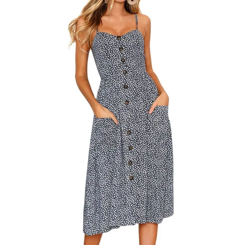 Женское летнее черное платье для отдыха с цветочным узором богемное