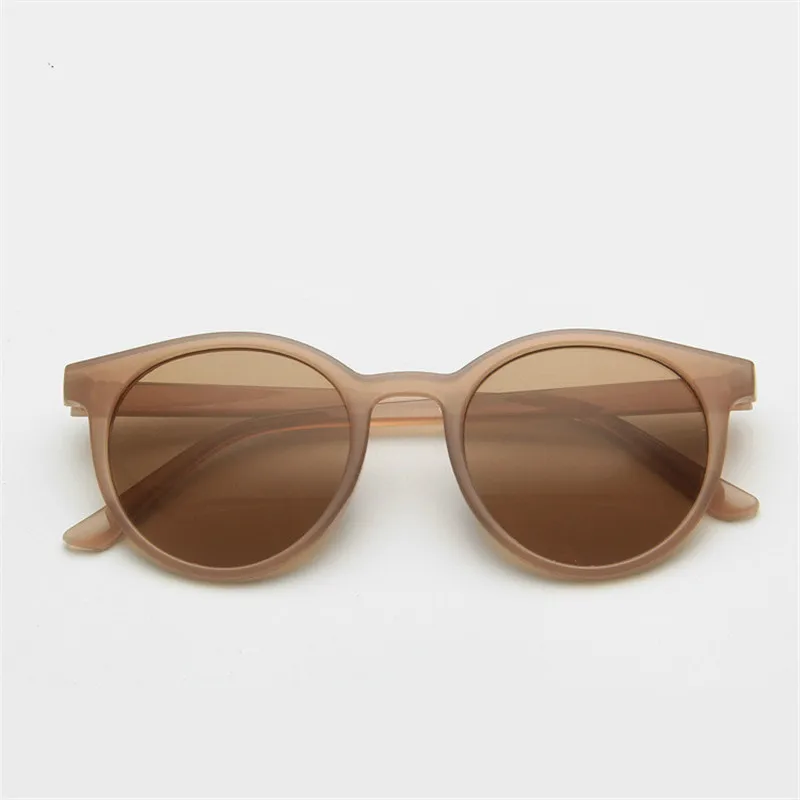 New Retro Small Round Frame Sunglasses Trend Milk Tea color UV protection Eye Glasses Sexy Woman Fashion 2020 | Аксессуары для