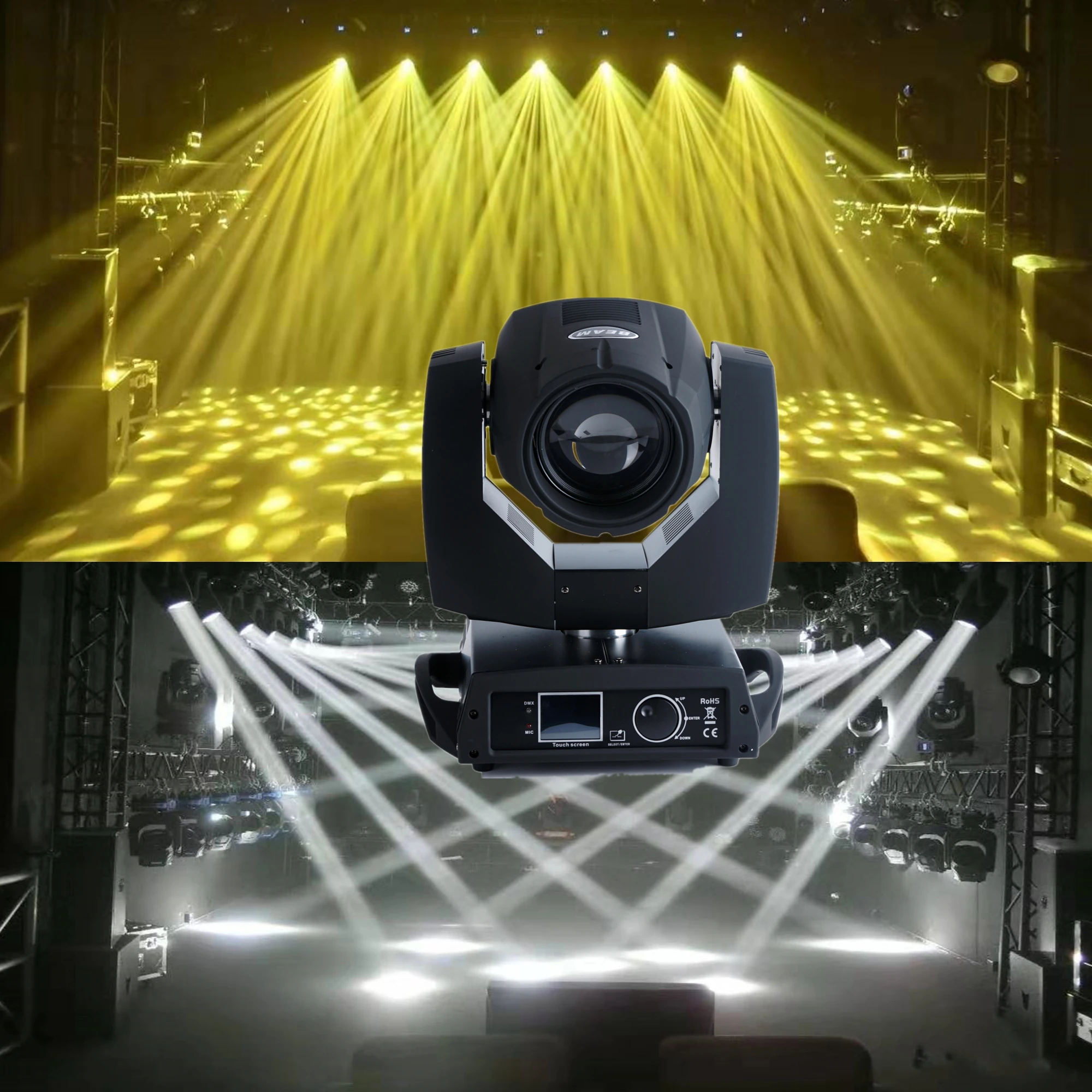 

The new 7R 230W beam moving head light touch screen stage light dj is suitable for disco bars, dance halls and other places