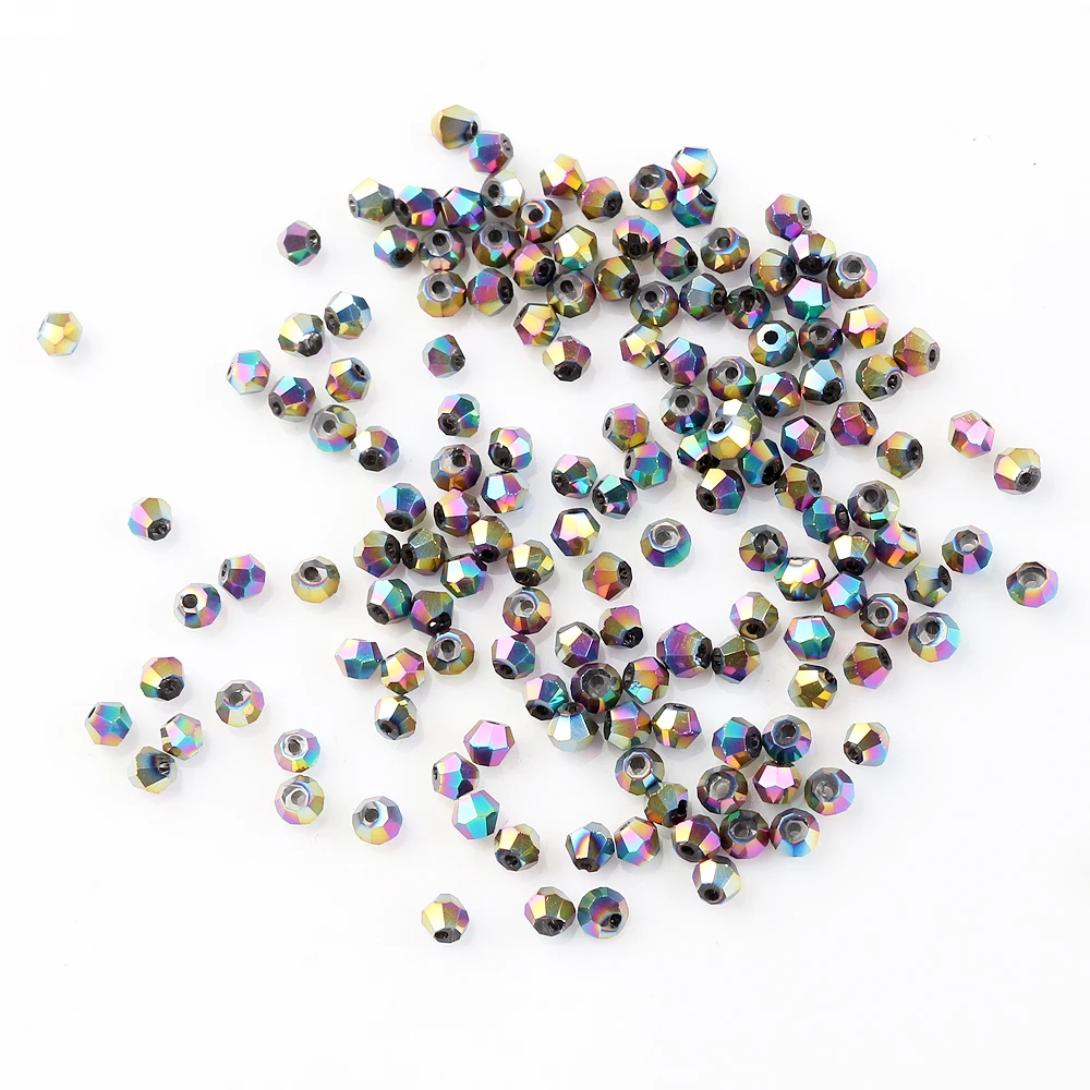 720pcs/bag AAA Top Quality Czech Glass Bicone Loose Beads 4mm Crystal Plated Bead DIY Jewelry Making For Needlework Accessories | Украшения