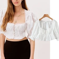 elmsk indie folk vintage bohemian lace splicing blouse women fashion spring blusas mujer de moda 2022 shirt women short tops