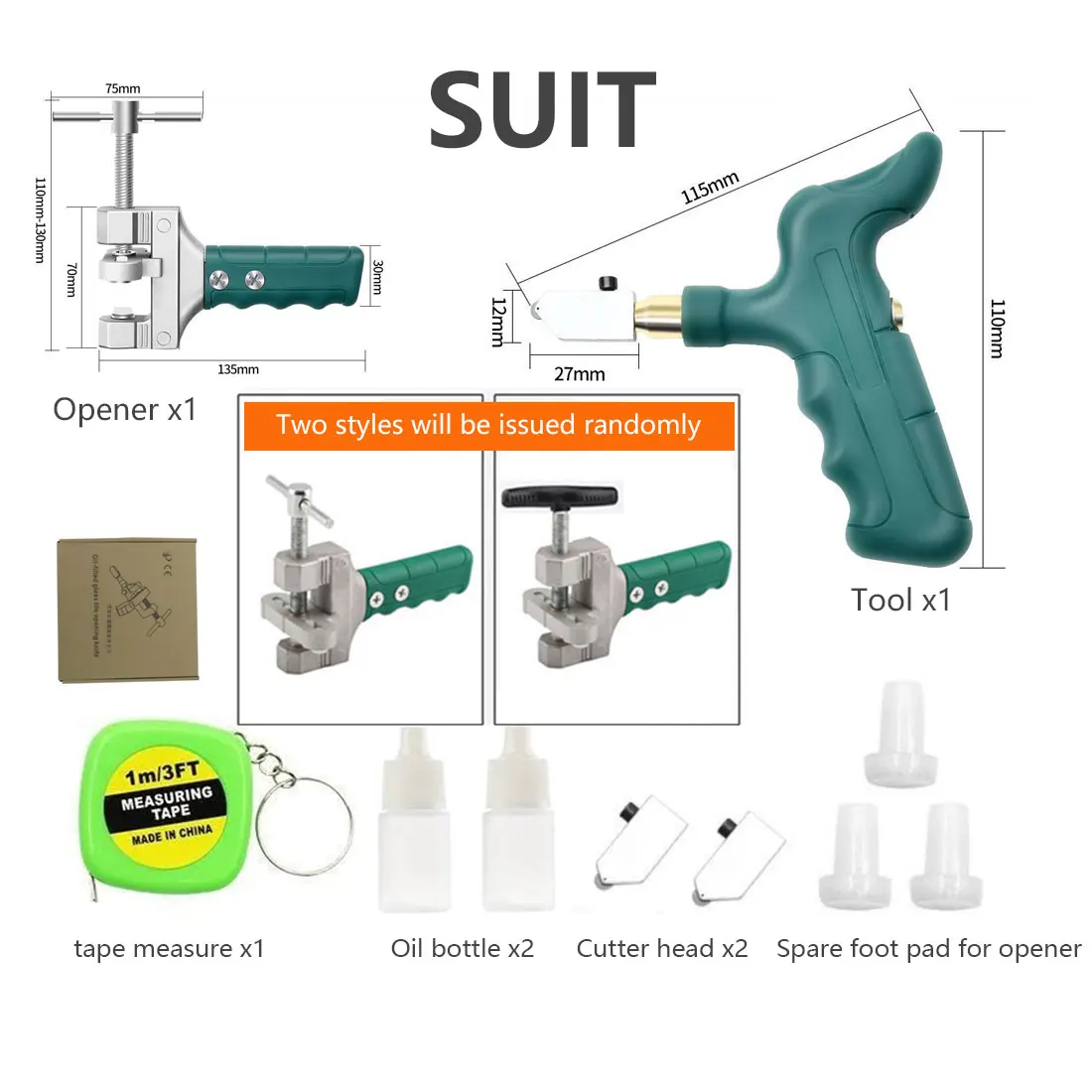 

High-strength Glass Cutter Tile Handheld ALL-IN-ONE Portable Opener Home Glass Diamond Cutter For cutting grooving Hand Tools