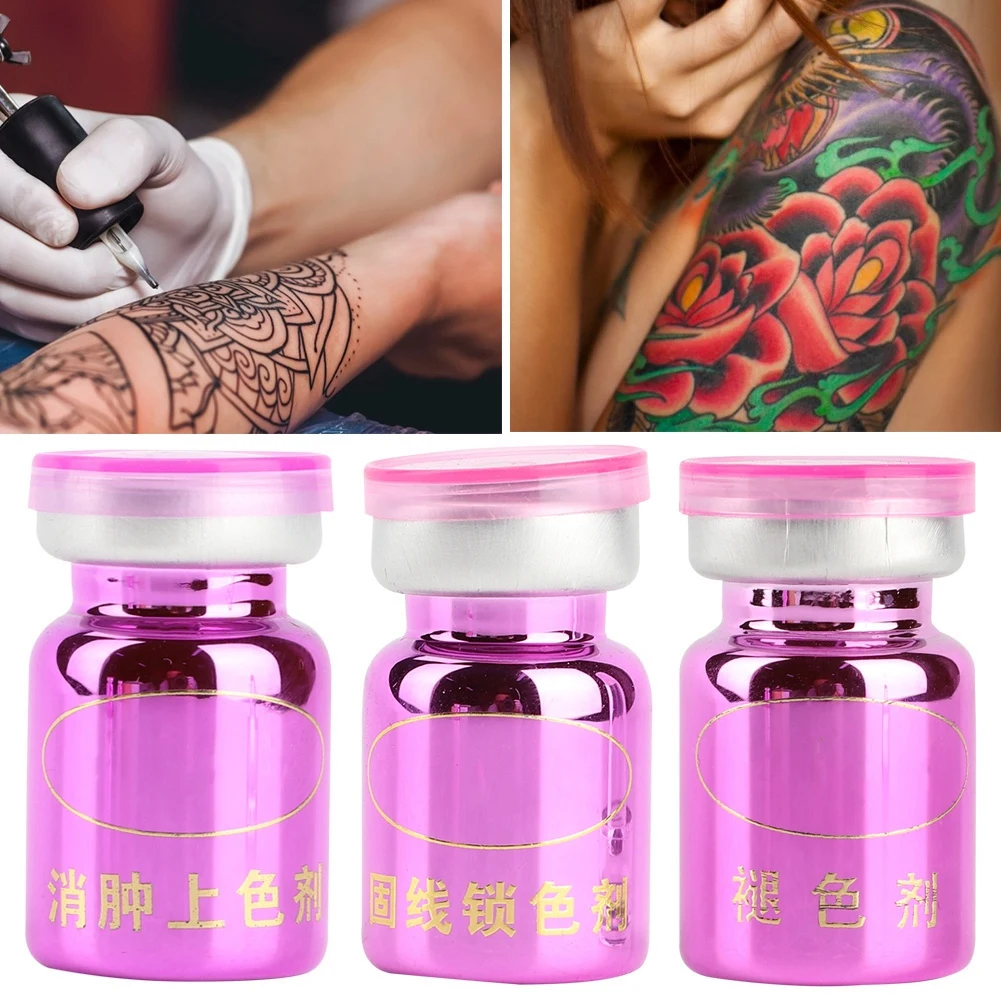 

Professional Safe Semi Permanent Tattoo Ink Supplies Pigment Fixing Swelling Toner Wrecking Bleaching Agent For Body Beauty Art