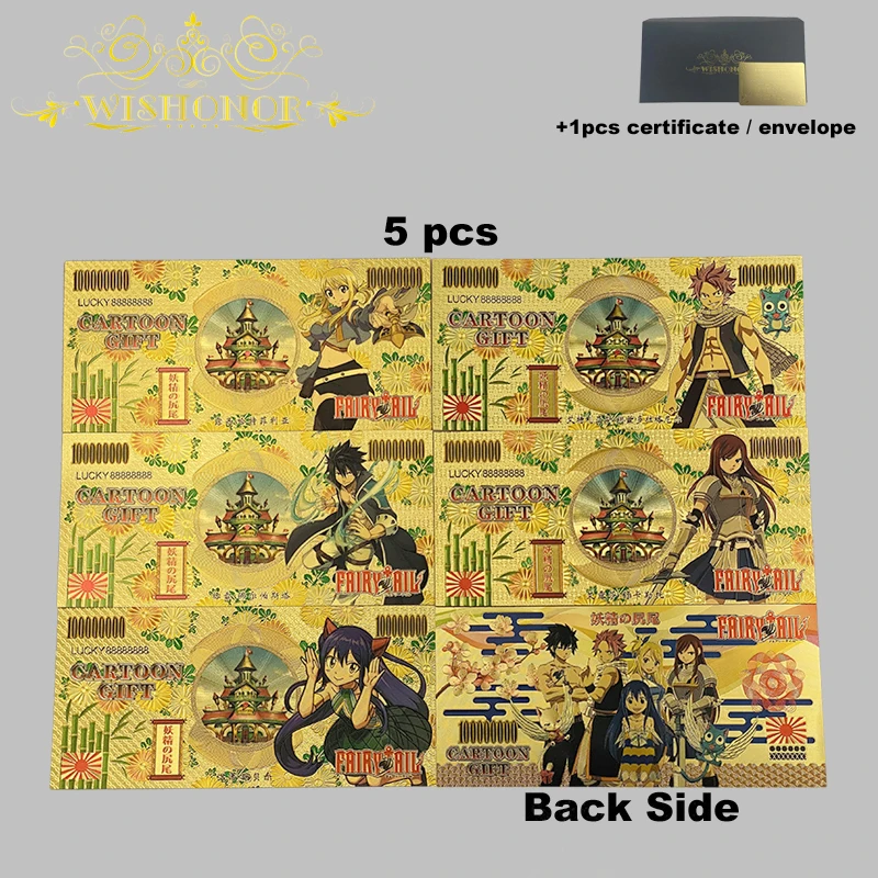 

Лидер продаж, японская аниме Фея, хвост банкнот, аниме пластиковая открытка, покрытая 24-каратным золотом для коллекции