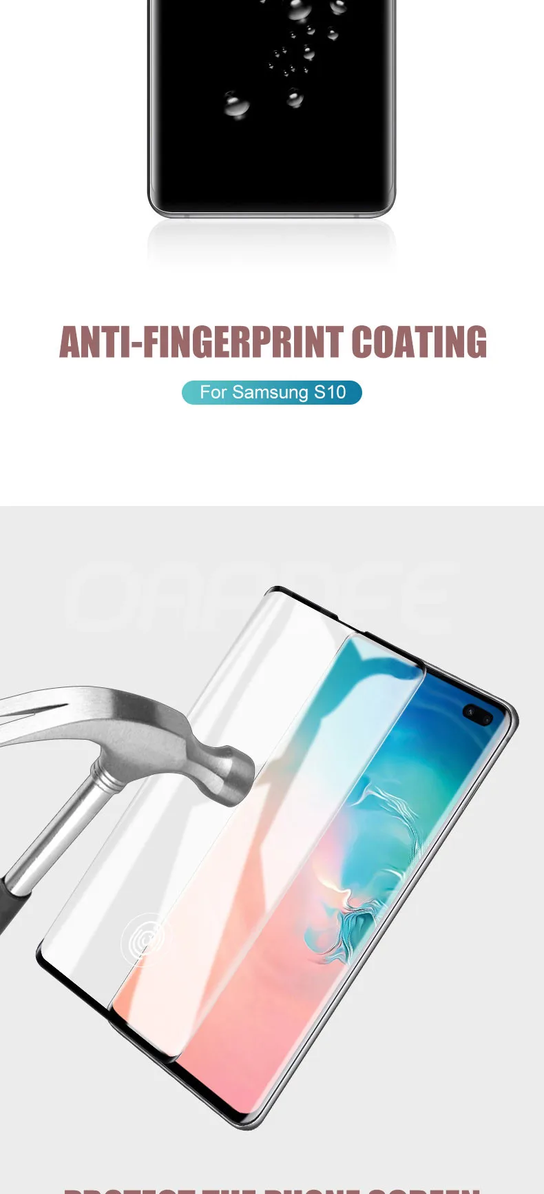 30D полное изогнутое покрытие из закаленного стекла для samsung Galaxy S10E S10 5G S9 S8 Plus A6 A8 S7 Edge Защитная пленка для экрана