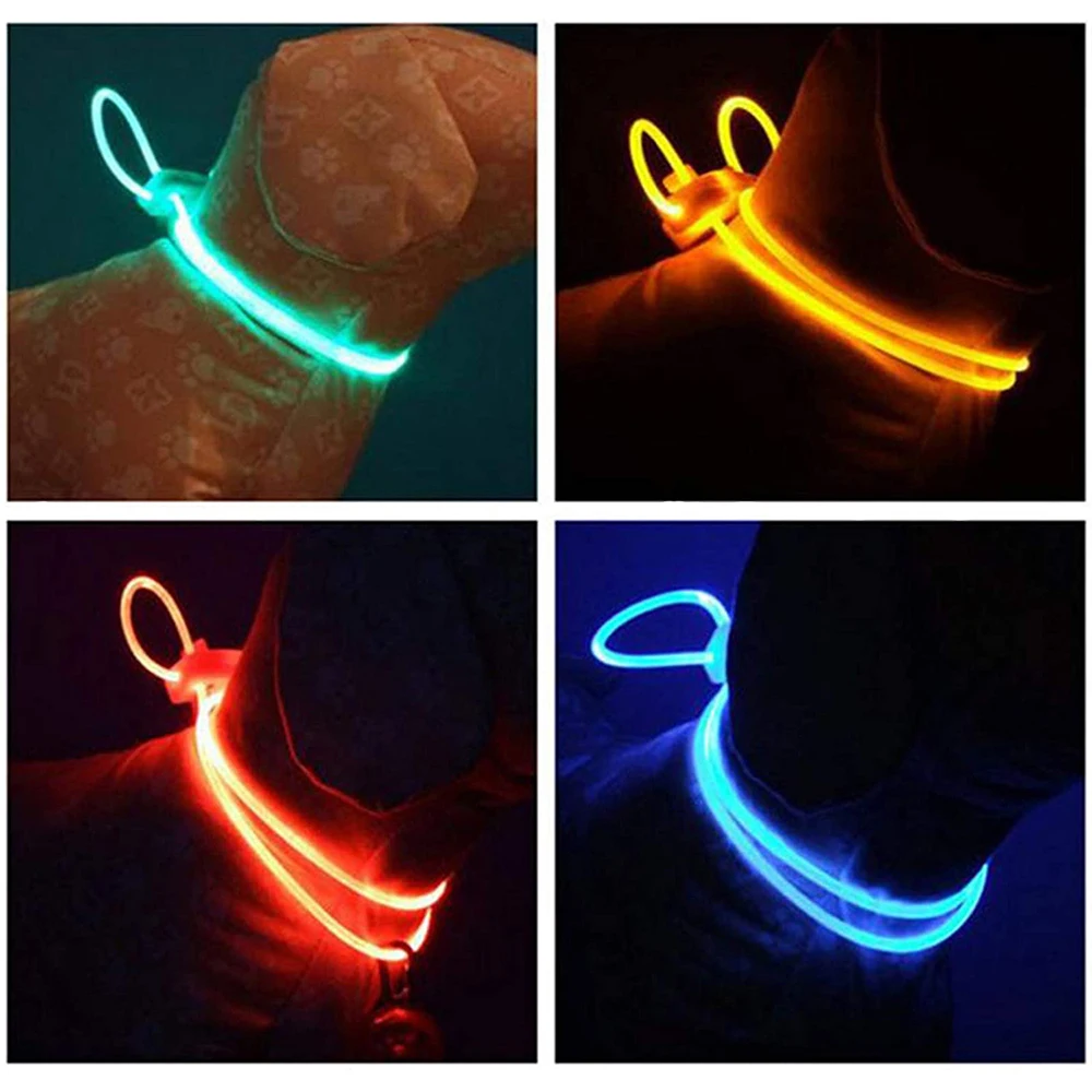 

Cutable Adjustable Shapeable LED Pet Led Luminous Collar LED Night Safety Flashing Glow Bright Collar Leash Pet Supplies
