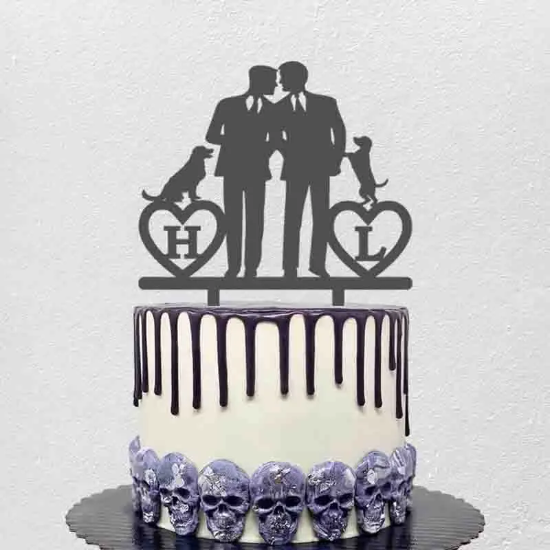 Персонализированный Топпер для свадебного торта геев имя на заказ первый
