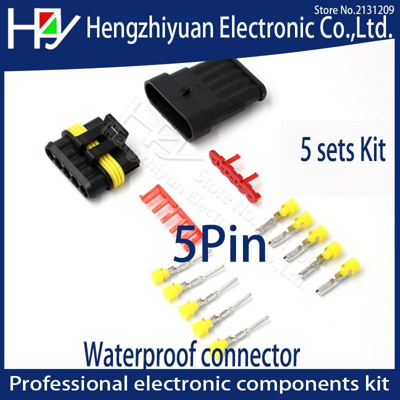 Hzy комплект 2 pin 1 3 4 5 6 18 15 AWG Way AMP супер уплотнение водонепроницаемый электрический