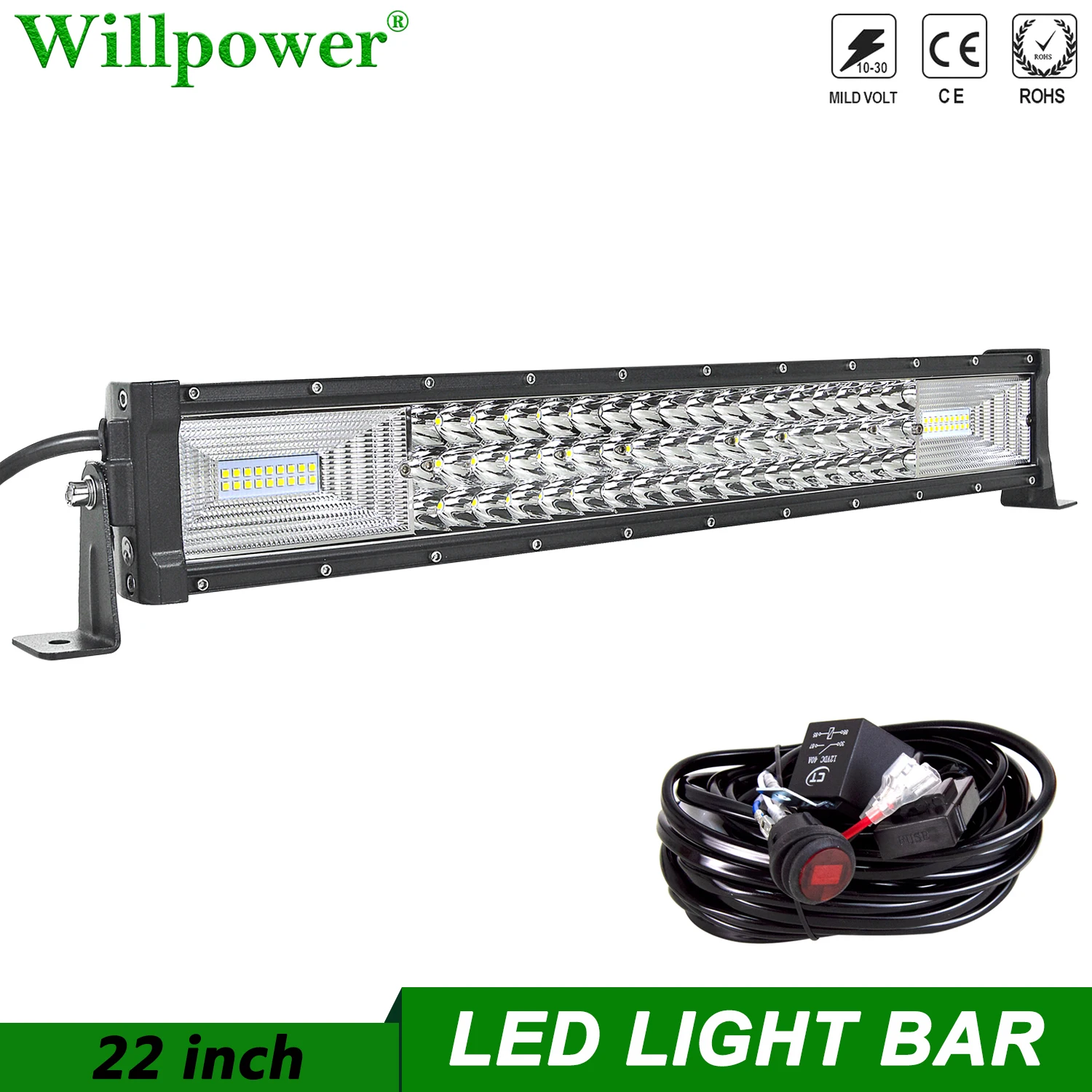 

Противотумансветильник для автомобильного бампера, 270 Вт, 22 светодиодный светодиодсветильник балка для грузовика, внедорожника, AWD, 4WD, 4x, 4 ф...