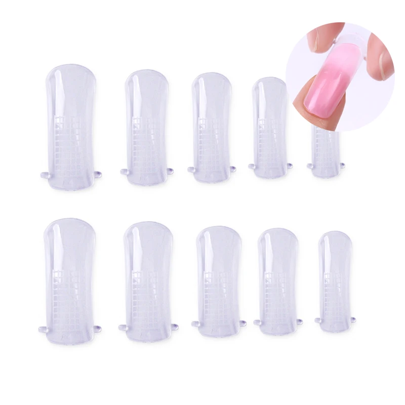 20pcs Extension Tip Born pretty, голографическая зеркальная окунь, 4 в 1, порошок для ногтей, 10 мл, акриловая резьба, полимерная пудра для ногтей, блестящее украшение - Цвет: 20pcs Extension Tip