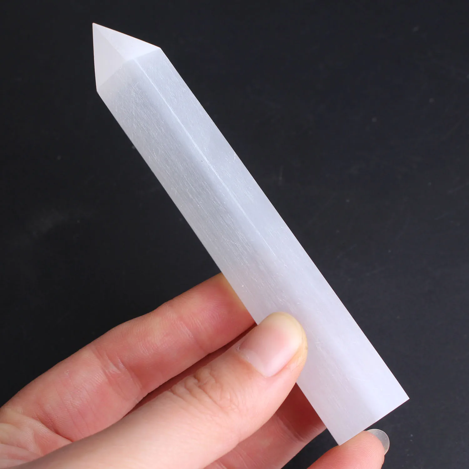 

1PC 50-120mm Natural White Gypsum Selenite Single Point Wand Carving Crystal Gemstone Reiki Chakra Healing Gift