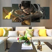 canvas paintings living room wall art hd prints 5 pieces shadow of the tomb raider pictures modular home decor poster framework